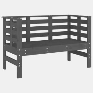 vidaXL Banco de jardim 111,5x53x71 cm madeira de pinho maciça cinzento