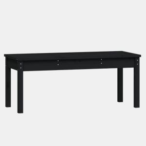 vidaXL Banco de jardim 109x44x45 cm madeira de pinho maciça preto