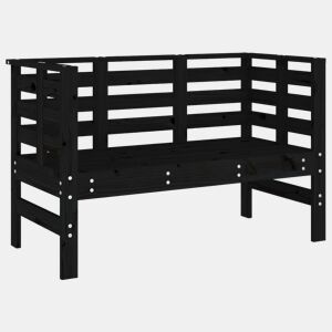 vidaXL Banco de jardim 111,5x53x71 cm madeira de pinho maciça preto