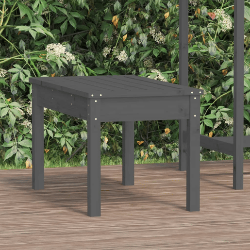 vidaXL Banco de jardim 80x44x45 cm madeira de pinho maciça cinzento