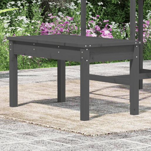 vidaXL Banco de jardim 80x44x45 cm madeira de pinho maciça cinzento
