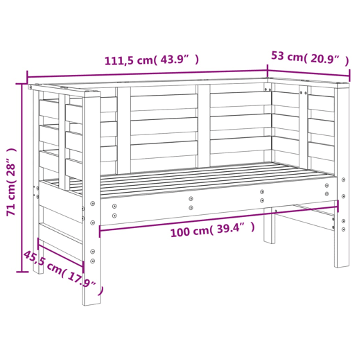 vidaXL Banco de jardim 111,5x53x71 cm pinho maciço castanho-mel vidaXL Banco de jardim 111,5x53x71 cm pinho maciço castanho-mel