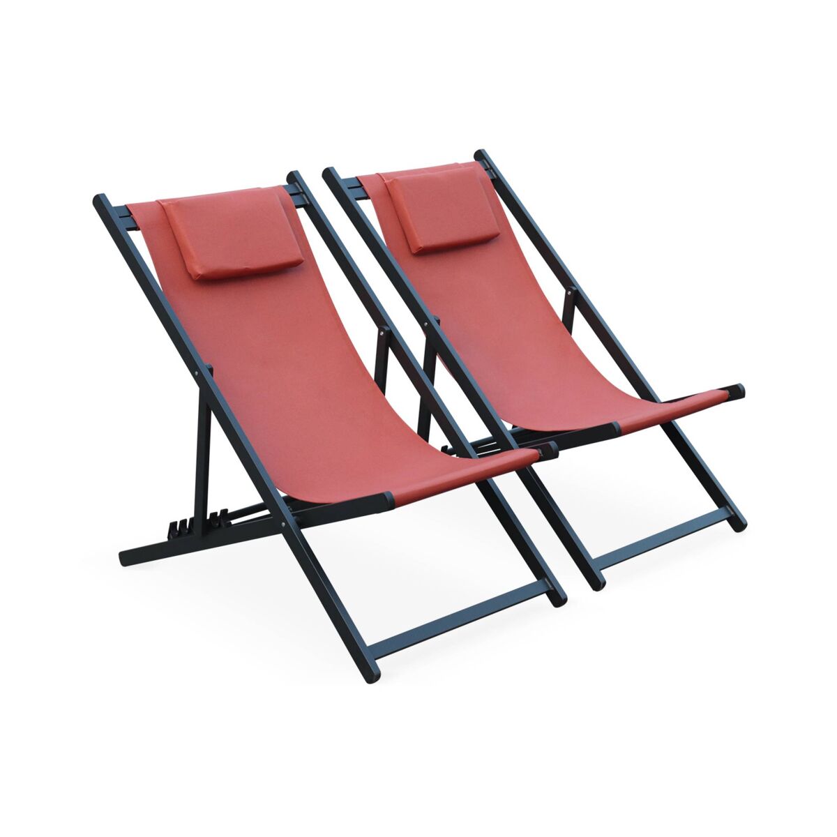 Hamaca plegable de aluminio multi posiciones, set de 2