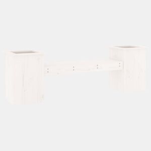 vidaXL Banco c vasos 184,5x39,5x56,5cm madeira de pinho maciça branco