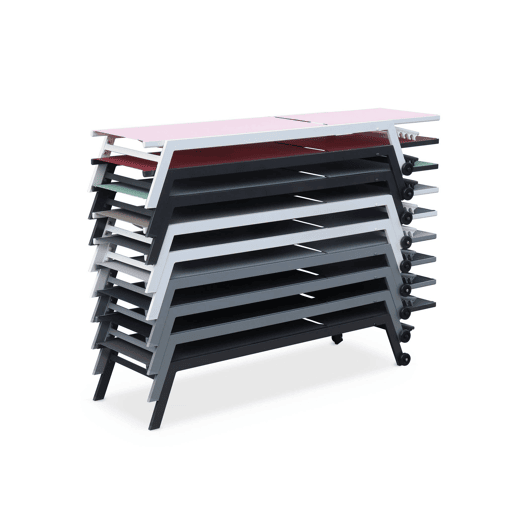 Espreguiçadeira de alumínio multiposições com rodízios, set de 2, Elsa, Cinza, 191x55x94 cm Espreguiçadeira de alumínio multiposições com rodízios, set de 2, Elsa, Cinza, 191x55x94 cm