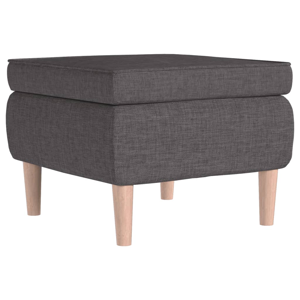 Vidaxl taburete con patas de madera tapizado tejido gris oscuro