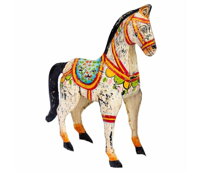 Figura decorativa alexandra house living madera de mango caballo 7 x 24 x 22 cm