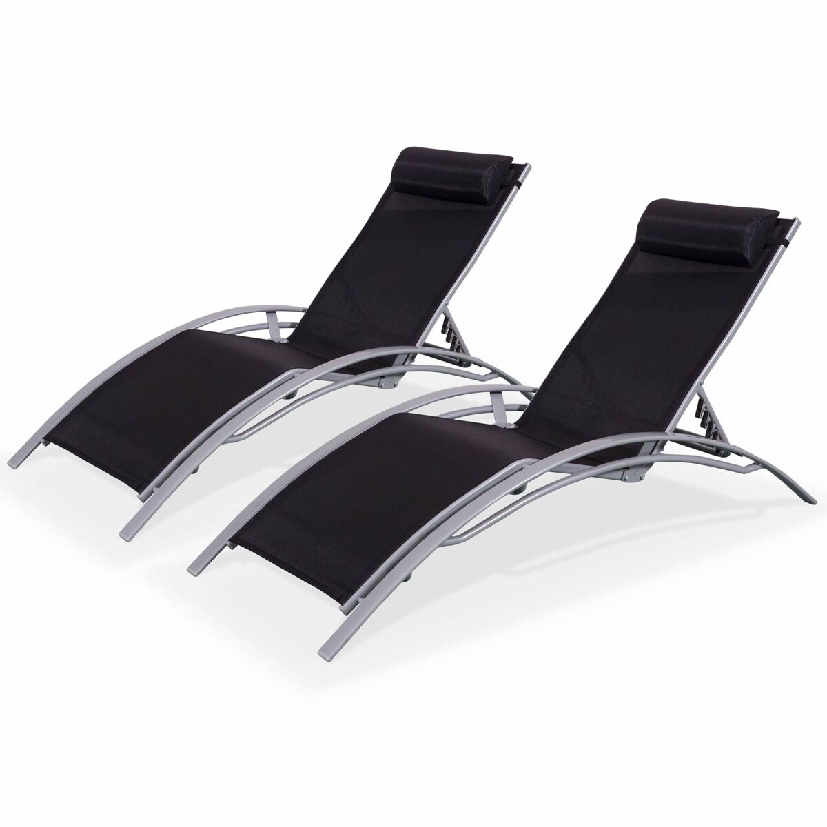 Tumbona de aluminio textileno, set de 2