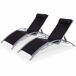 Tumbona de aluminio textileno, set de 2 Tumbona de aluminio textileno, set de 2 Negro