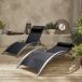 Tumbona de aluminio textileno, set de 2 Tumbona de aluminio textileno, set de 2 Negro