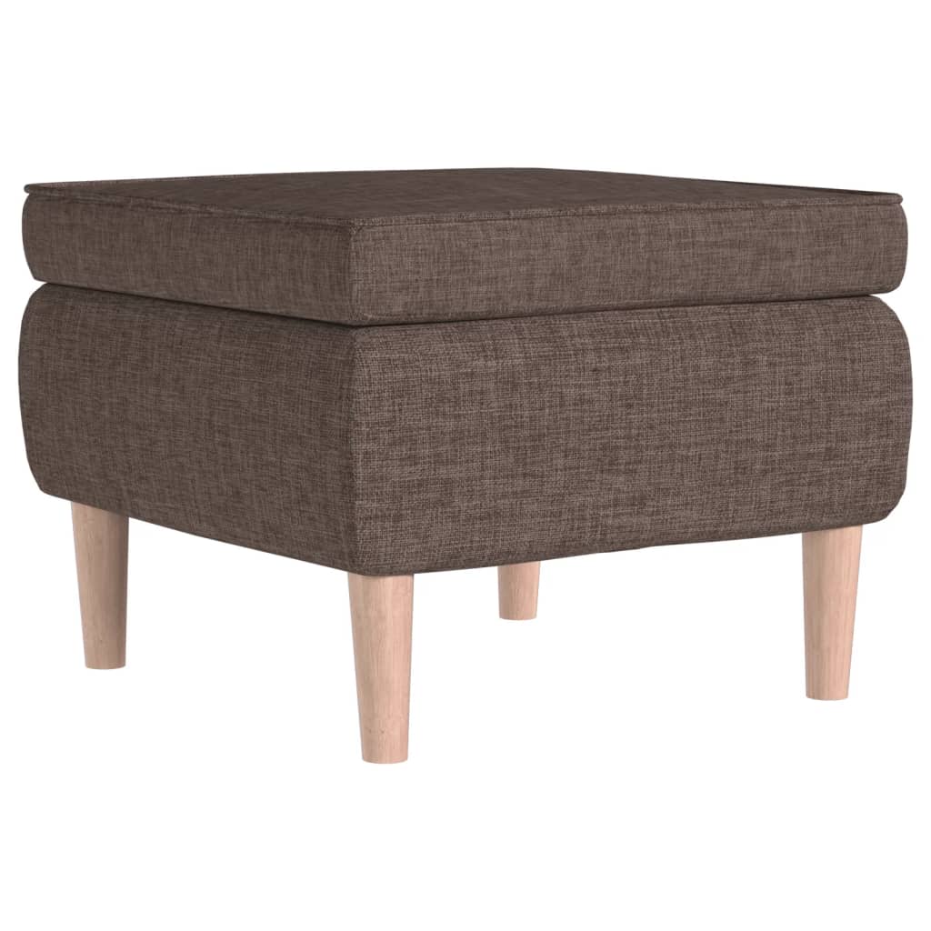 Vidaxl taburete con patas de madera tapizado tela gris taupé