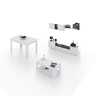 Conjunto de sala de estar com mesa de centro e mesa de jantar Kenzo Max V1A Blanco Brillo - Gris Antracita 200 x 46 x 41 cm
