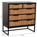 Cómoda de 4 cajones de madera y metal Cómoda de 4 cajones de madera y metal Marrón