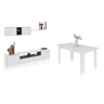 Pack sala de estar com mesa de jantar Kenzo Plus VA Branco brilhante - Cinzento antracite 200 x 46 x 41 cm
