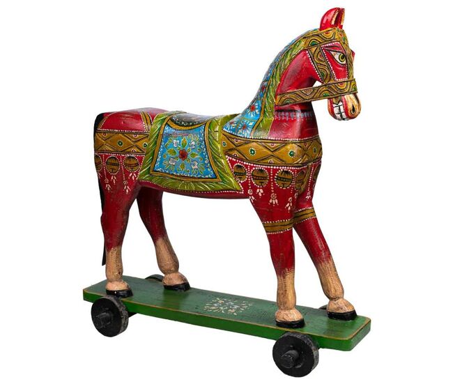 Figura decorativa alexandra house living madera de mango caballo 36 x 96 x 86 cm