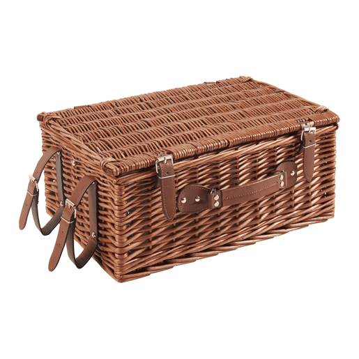 Cesto de piquenique Brindisi para 4 vime 46x31x20cm - Amarelo  Branco casa.pro