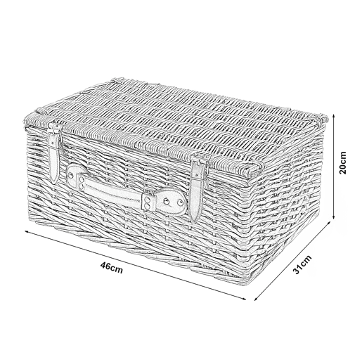 Cesto de piquenique Brindisi para 4 vime 46x31x20cm - Amarelo  Branco casa.pro