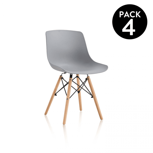 Conjunto de 4 cadeiras de jantar Fredo Cinzento 52 x 79 x 46 cm