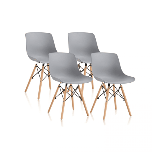 Conjunto de 4 cadeiras de jantar Fredo Cinzento 52 x 79 x 46 cm