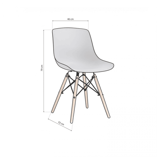 Conjunto de 4 cadeiras de jantar Fredo Cinzento 52 x 79 x 46 cm