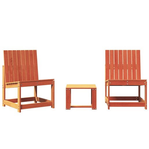 vidaXL 3 pcs conjunto lounge de jardim pinho maciço castanho-mel vidaXL 3 pcs conjunto lounge de jardim pinho maciço castanho-mel