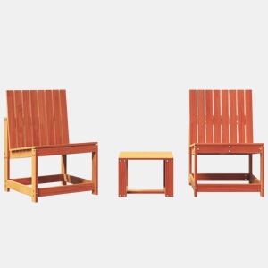 vidaXL 3 pcs conjunto lounge de jardim pinho maciço castanho-mel