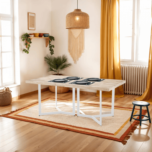 Mesa de jantar Jokul 150 Branco - Carvalho 150 x 76 x 90 cm
