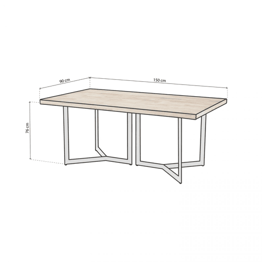 Mesa de jantar Jokul 150 Branco - Carvalho 150 x 76 x 90 cm