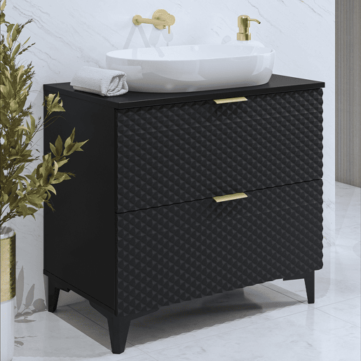 Móvel de apoio Cléa 80 cm com pés Preto
