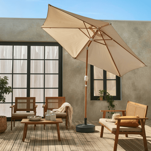 3m guarda-sol redondo, Touquet, Zibelina, 293x293x250 cm 3m guarda-sol redondo, Touquet, Zibelina, 293x293x250 cm