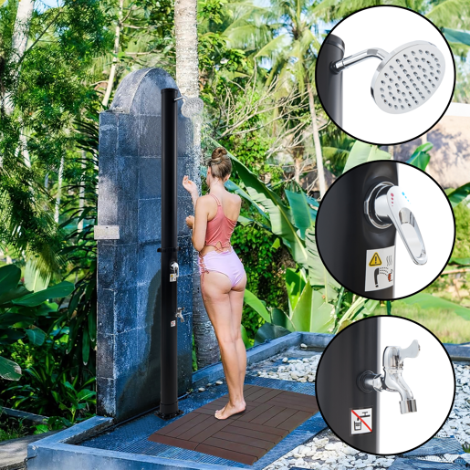 Ducha solar Frerievn com chuveiro de pé 18L - Negro casa.pro Ducha solar Frerievn com chuveiro de pé 18L - Negro casa.pro