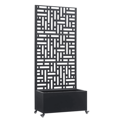 Divisória Bernalda com floreira Aço 190 x 82 x 38 Preto cm casa.pro