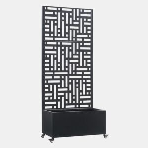 Divisória Bernalda com floreira Aço 190 x 82 x 38 Preto cm casa.pro