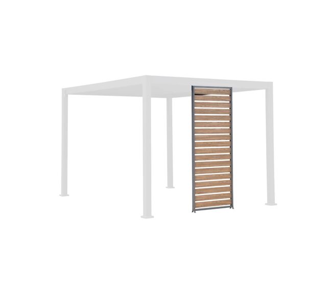 Persiana de 1m de aluminio efecto madera para pérgola, triomphe persiana 1m, antracita, 93x6x236 cm