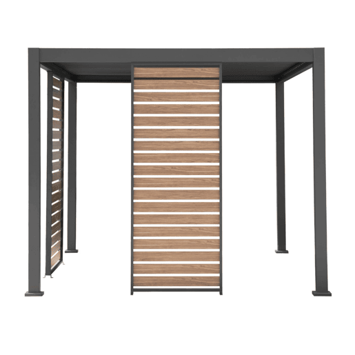 Persiana em alumínio com efeito madeira para pergola Triomphe de 100cm, Triomphe persiana 100cm, Antracite, 93x6x236 cm