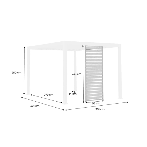 Persiana em alumínio com efeito madeira para pergola Triomphe de 100cm, Triomphe persiana 100cm, Antracite, 93x6x236 cm