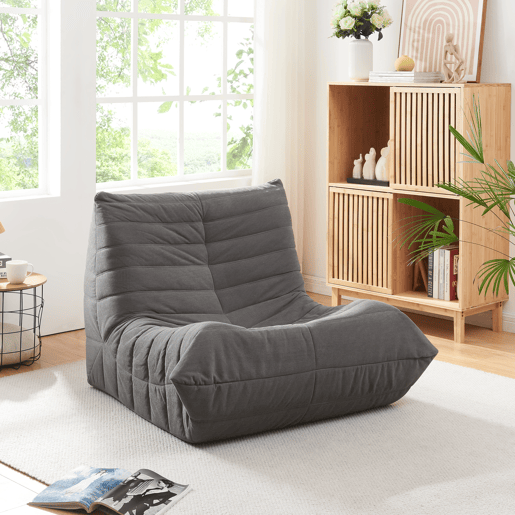 Poltrona de chão Kodsø Cordão 75x90x100 cm Cinzento en.casa