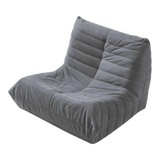 Poltrona de chão Kodsø Cordão 75x90x100 cm Cinzento en.casa
