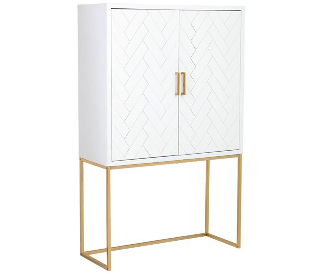 Armario 2 puertas madera y metal 100x40x160h cm