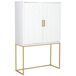 Armario de 2 puertas de madera y metal Armario de 2 puertas de madera y metal Blanco