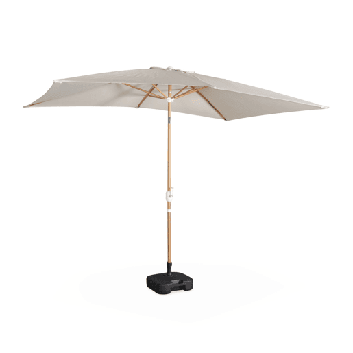 2x3m guarda-sol rectangular, multiposicional, Touquet, Zibelina, 184x13x13 cm
