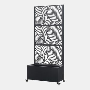 Divisória Surnskoki com floreira aço 190 x 82 x 38 cm Preto casa.pro