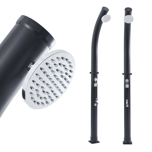 Ducha solar Kebomi com chuveiro de pé 18L - Negro casa.pro Ducha solar Kebomi com chuveiro de pé 18L - Negro casa.pro