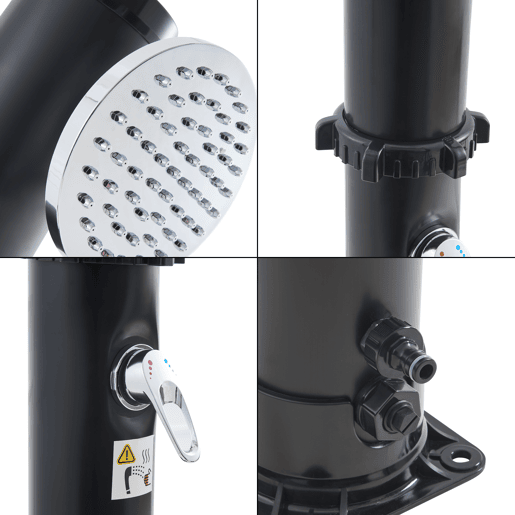Ducha solar Kebomi com chuveiro de pé 18L - Negro casa.pro Ducha solar Kebomi com chuveiro de pé 18L - Negro casa.pro