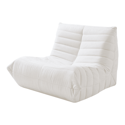 Poltrona de chão Kodsø 75x90x100 cm microfibra Bege en.casa
