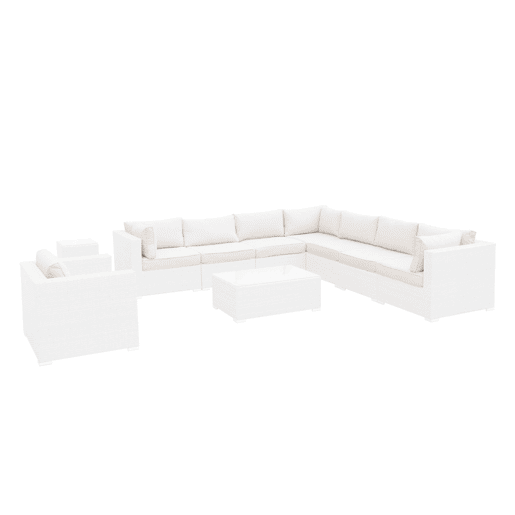 Capas de almofada para mobiliário de jardim, Venezia, Cru, 140x70x12 cm