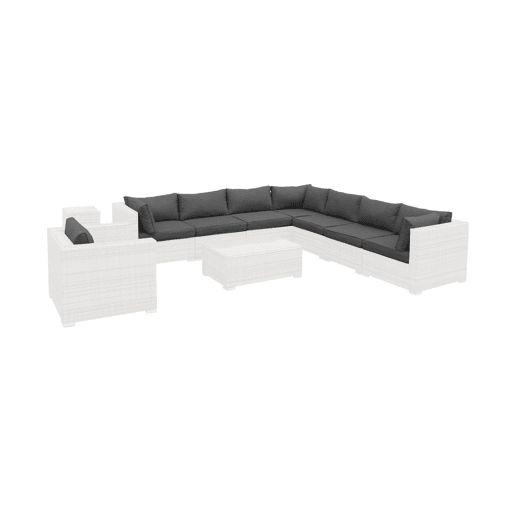 Capas de almofada para mobiliário de jardim, Venezia, Cizento manchado, 140x70x12 cm