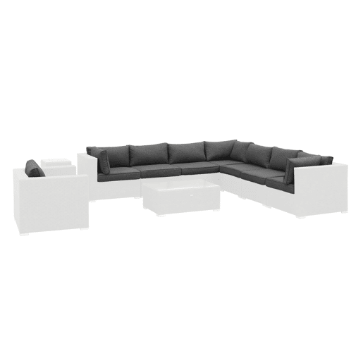 Capas de almofada para mobiliário de jardim, Venezia, Cinza, 140x70x12 cm