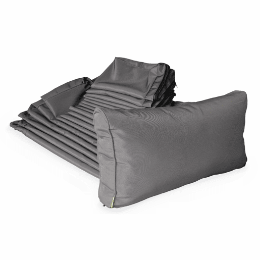 Capas de almofada para mobiliário de jardim, Venezia, Cinza, 140x70x12 cm