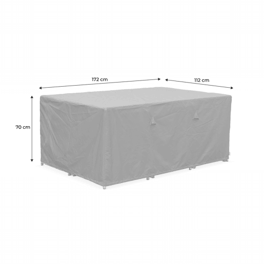 Cobertura protetora para mobiliário de jardim Cubo, Vabo e Vasto 10, Cubo 10  Vasto 10  Vabo 10, Cinza escuro, 172x112x70 cm